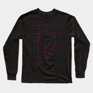 GRID DRAWING Alien Alien with a halo? Long Sleeve T-Shirt